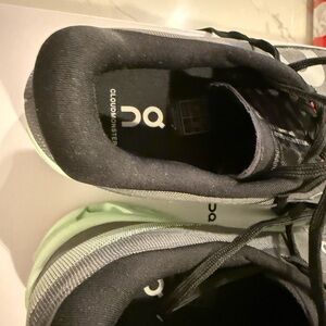 On Running Black and Green Athletic Shoes